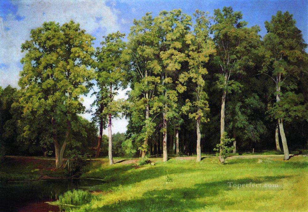 grove by the pond preobrazhenskoye 1896 classical landscape Ivan Ivanovich Oil Paintings